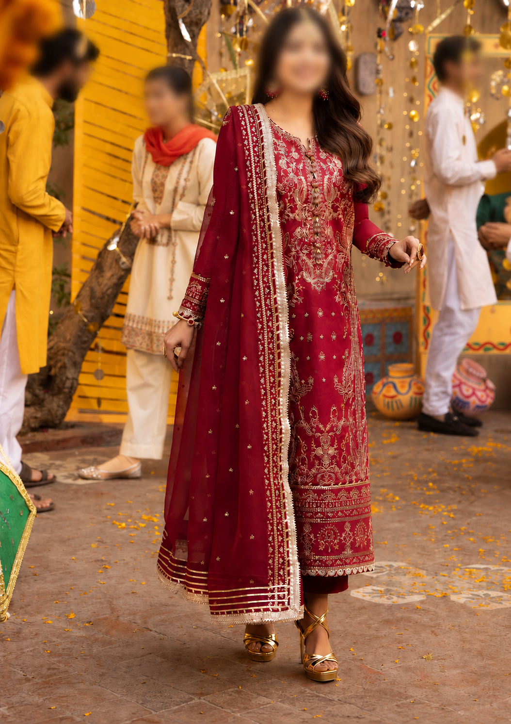 Chamak Damak by Asim Jofa Embroidered Silk Suits Unstitched 3 Piece AJ24CD AJCD-25 - Festive Collection