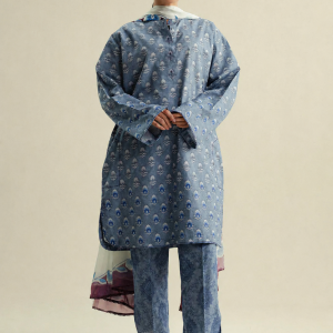 Coco by Zara Shahjahan Printed Cambric Suits Unstitched 3 Piece CZS25PU D-10 B Willow - Winter Collection