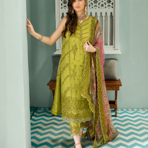Noor By Saadia Asad Embroidered Chiffon Unstitched 3 Piece Suits - D1