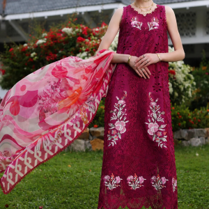 Noor By Saadia Asad Embroidered Lawn Suit Unstitched 3 Piece NSA24C D-10A - Luxury Summer Collection