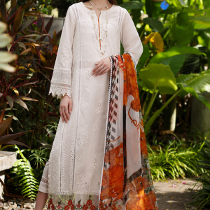 Noor By Saadia Asad Embroidered Lawn Suit Unstitched 3 Piece NSA24C D-6B - Luxury Summer Collection