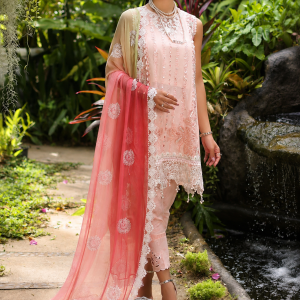 Noor By Saadia Asad Embroidered Lawn Suit Unstitched 3 Piece NSA24C D-7B - Luxury Summer Collection