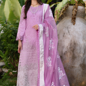 Noor By Saadia Asad Embroidered Lawn Suit Unstitched 3 Piece NSA24C D-9A - Luxury Summer Collection