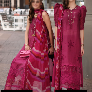 Noor by Saadia Asad Embroidered Lawn Suits Unstitched 3 Piece NSA25EC D-09 - Summer Collection