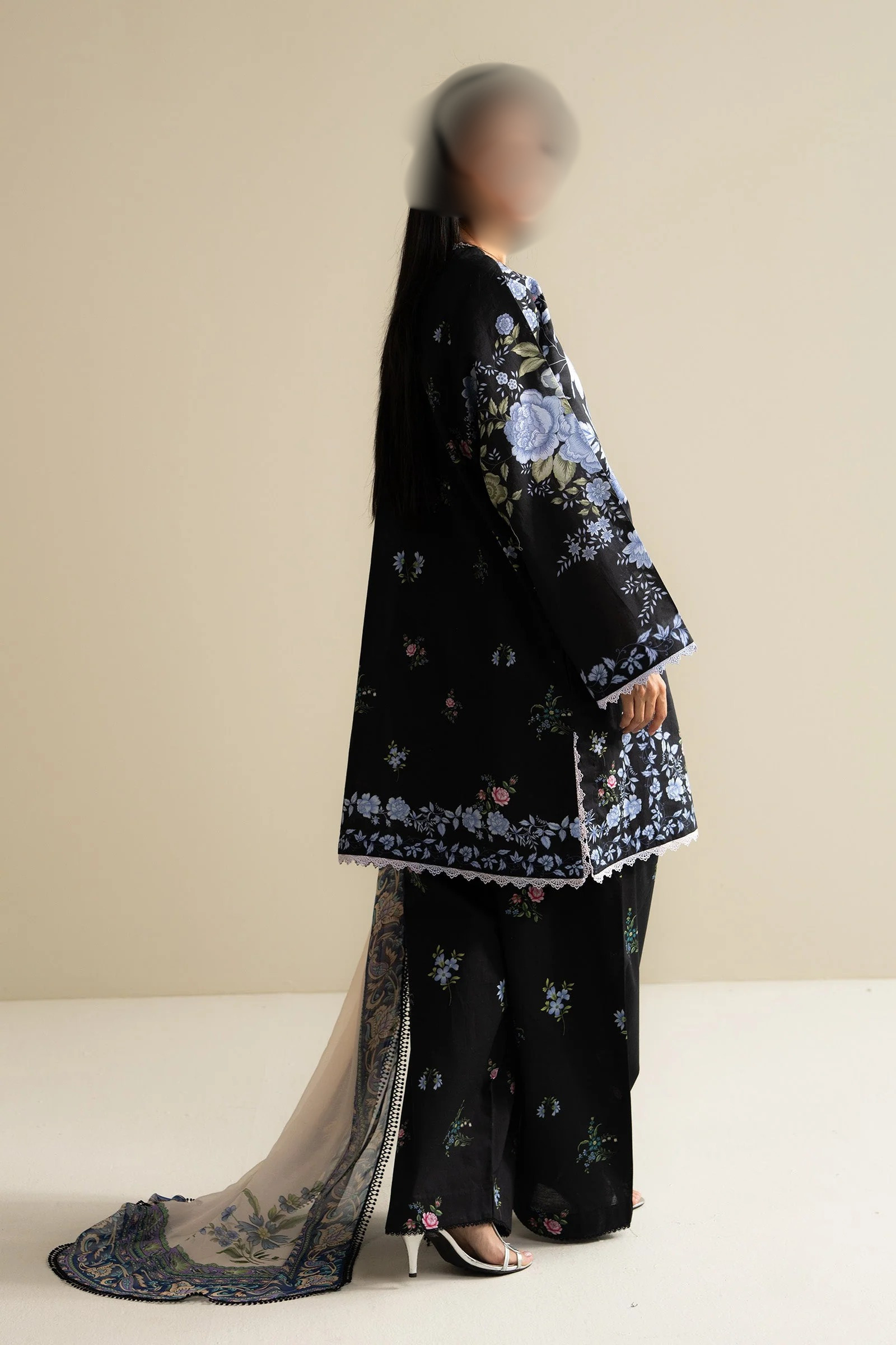 Coco by Zara Shahjahan Prints Unstitched Lawn 3Pc Suit U01-25711-04A - Image 2