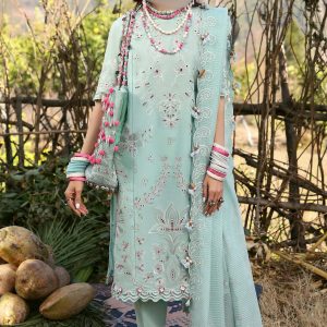 ZAHA Neelum Embroidered Lawn Unstitched 3Pc Suit ZL25-05A AABROO