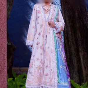 Suay by Farah Talib Embroidered Lawn Suits Unstitched 3 Piece FTA24LU FTA 05 Miwa Ivory - Luxury Collection